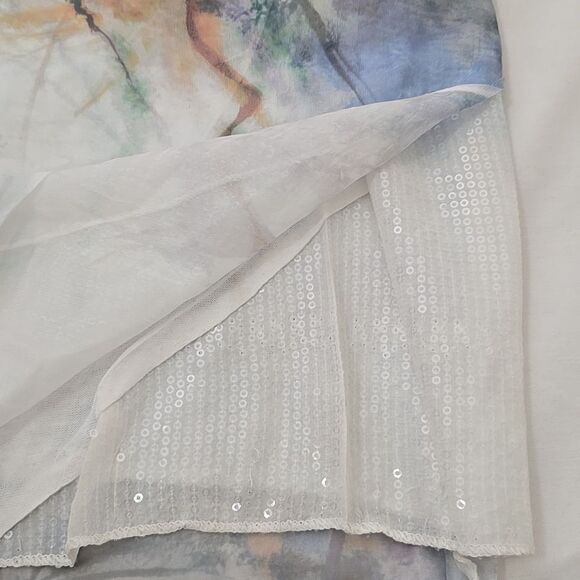 Feratelli Tunic Blue Status Print Blouse Top Blue, Size XL - Picture 6 of 8